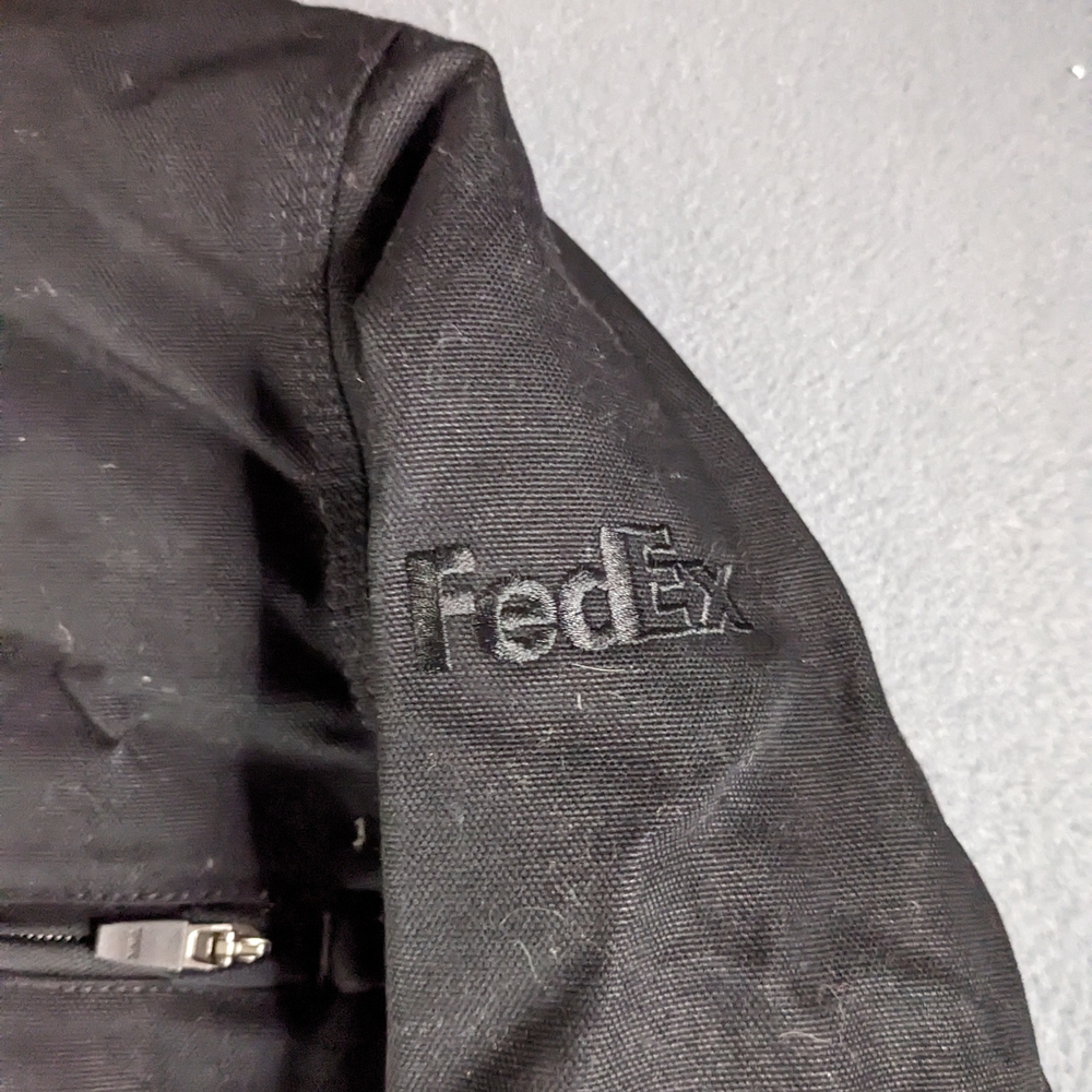 Carhartt Men's Black Canvas Jacket Flannel Lined FedEx Relaxed Fit Size Medium - Picture 6 of 12